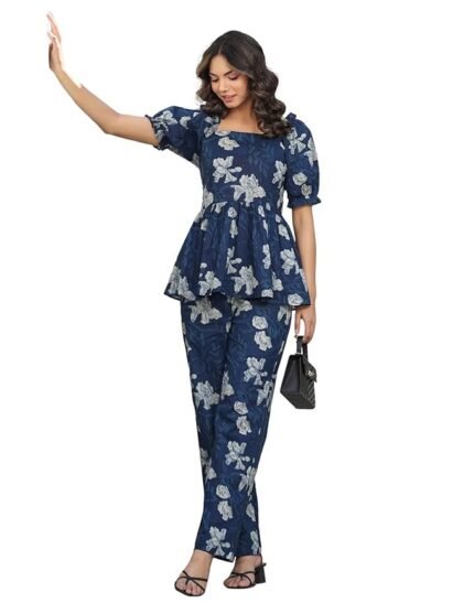 Women's Co-ord Set Rayon Blend Top and Pant Set | Ethnic Co Ord Set | Printed Co-Ord Set for Women
